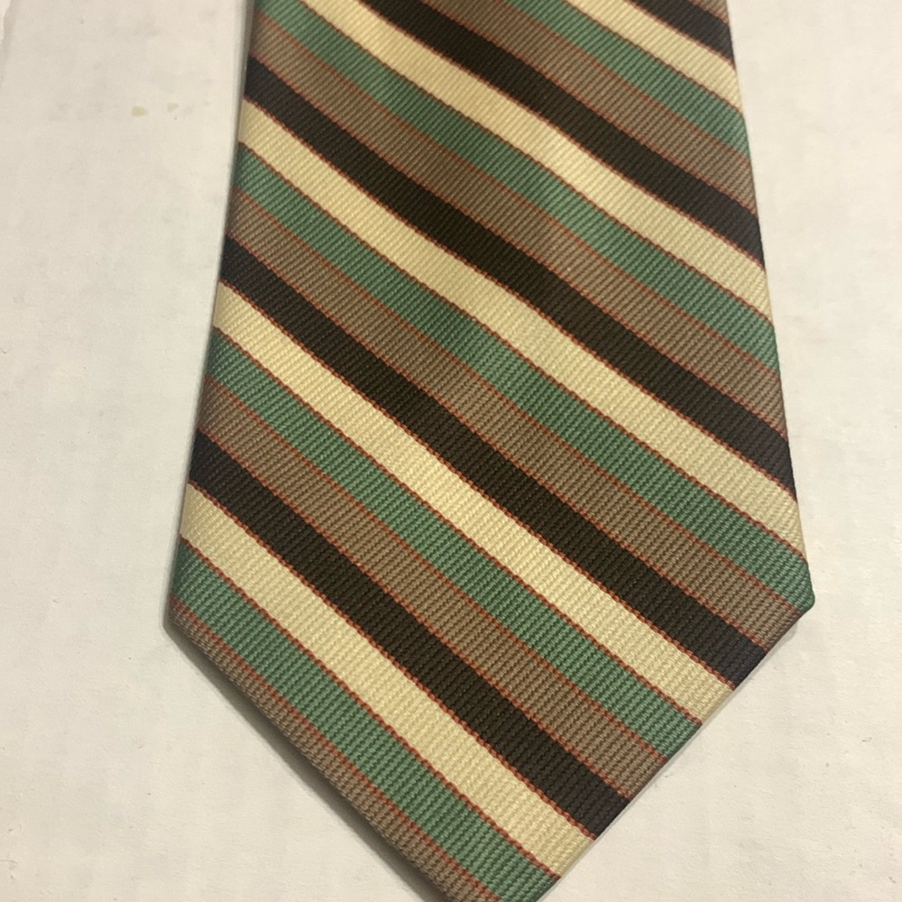 Green & Brown striped Brooks Brothers tie no tags